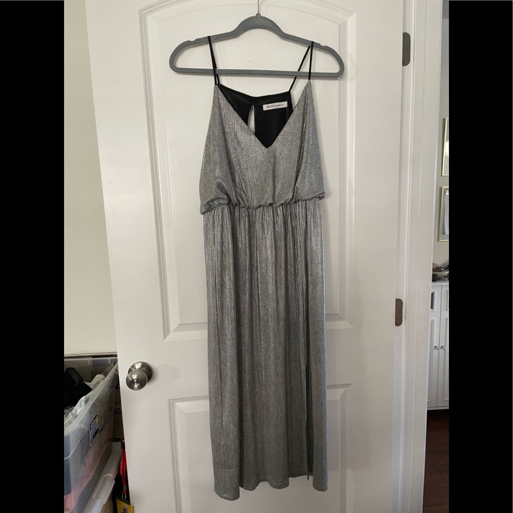 BCBG Silver Party Dress